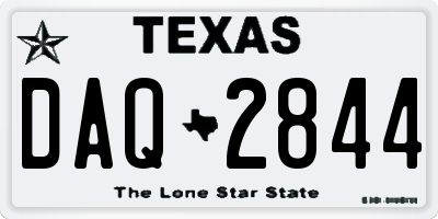 TX license plate DAQ2844