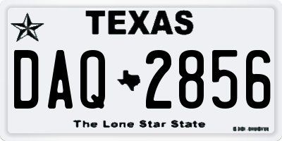 TX license plate DAQ2856