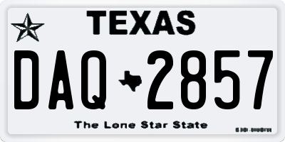 TX license plate DAQ2857