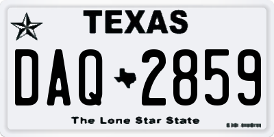 TX license plate DAQ2859