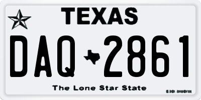 TX license plate DAQ2861