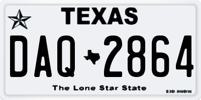 TX license plate DAQ2864