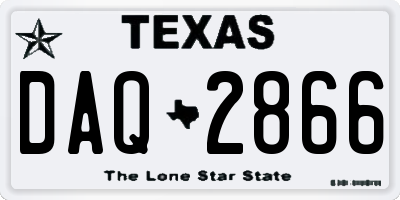TX license plate DAQ2866