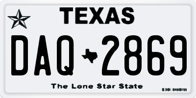 TX license plate DAQ2869