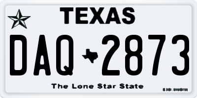 TX license plate DAQ2873