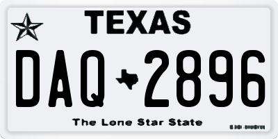 TX license plate DAQ2896