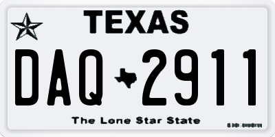TX license plate DAQ2911