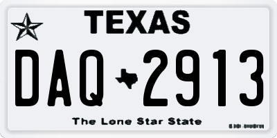 TX license plate DAQ2913
