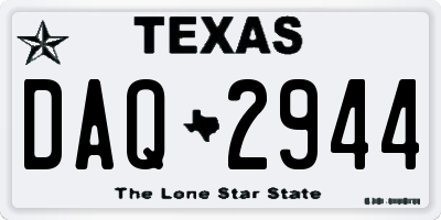 TX license plate DAQ2944