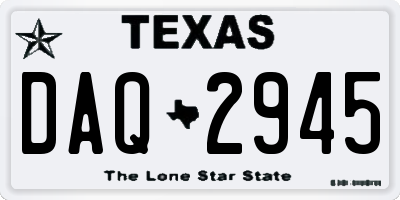 TX license plate DAQ2945