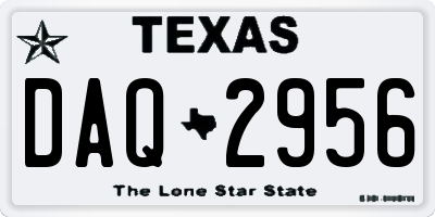 TX license plate DAQ2956