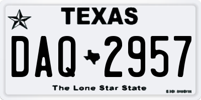 TX license plate DAQ2957