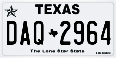 TX license plate DAQ2964