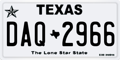 TX license plate DAQ2966