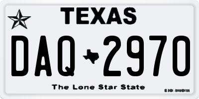 TX license plate DAQ2970