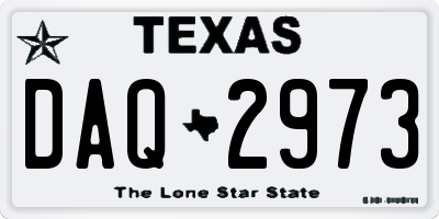 TX license plate DAQ2973