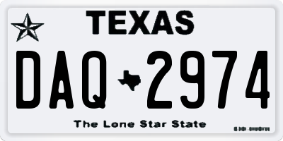 TX license plate DAQ2974