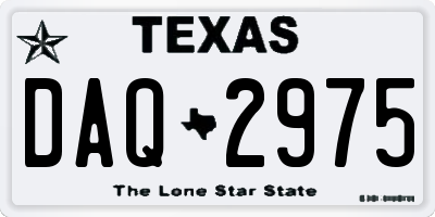 TX license plate DAQ2975