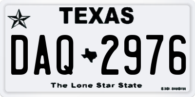 TX license plate DAQ2976