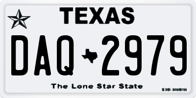 TX license plate DAQ2979