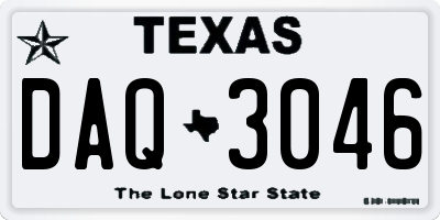 TX license plate DAQ3046