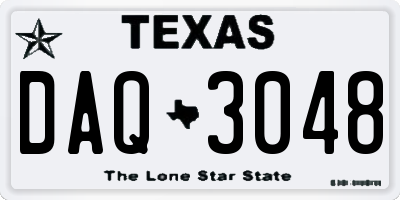TX license plate DAQ3048