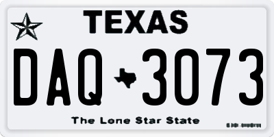 TX license plate DAQ3073