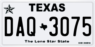 TX license plate DAQ3075