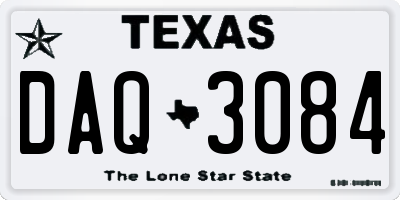 TX license plate DAQ3084