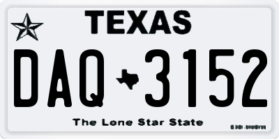 TX license plate DAQ3152