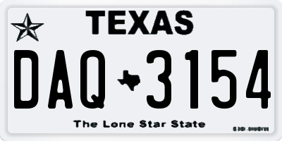 TX license plate DAQ3154
