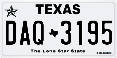 TX license plate DAQ3195