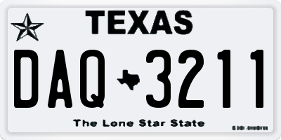 TX license plate DAQ3211