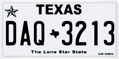TX license plate DAQ3213