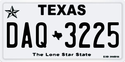 TX license plate DAQ3225
