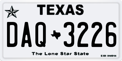 TX license plate DAQ3226