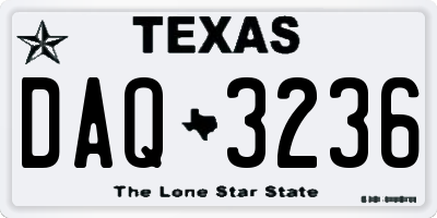 TX license plate DAQ3236