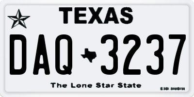 TX license plate DAQ3237