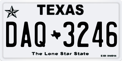 TX license plate DAQ3246