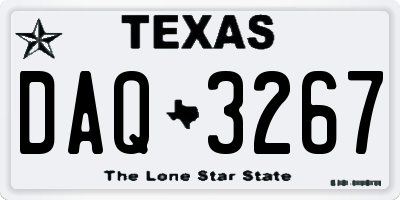 TX license plate DAQ3267