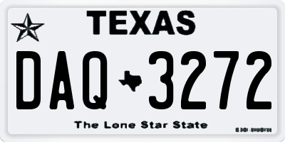 TX license plate DAQ3272