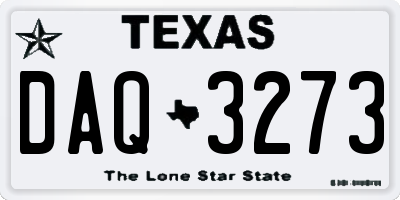 TX license plate DAQ3273