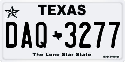TX license plate DAQ3277