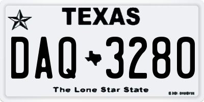 TX license plate DAQ3280