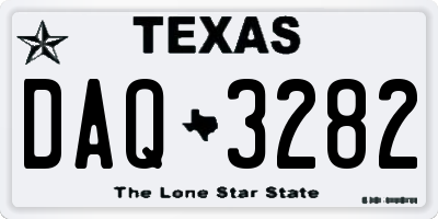 TX license plate DAQ3282