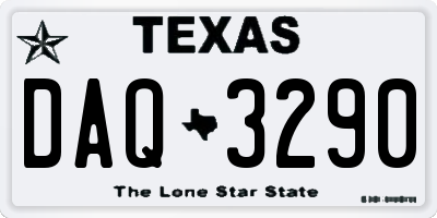 TX license plate DAQ3290