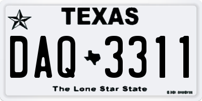 TX license plate DAQ3311