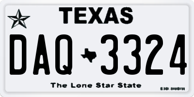 TX license plate DAQ3324