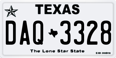 TX license plate DAQ3328