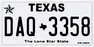 TX license plate DAQ3358